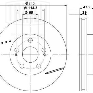 Диск тормозной передний вентилируемый