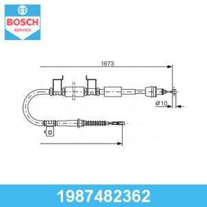 Трос стояночного тормоза правый