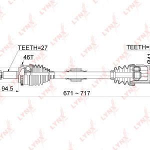 Полуось передняя левая