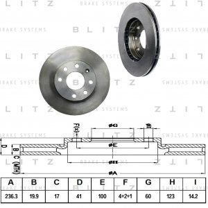 Диск тормозной передний вентилируемый