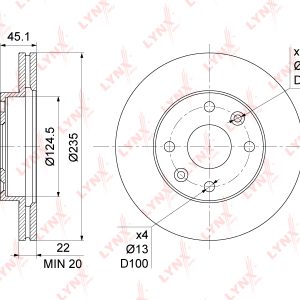 Диск тормозной передний вентилируемый