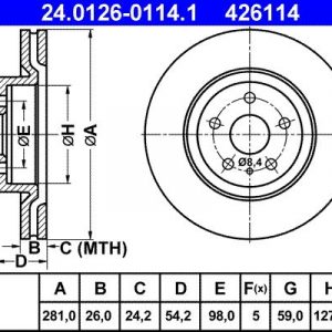 Диск тормозной передний вентилируемый