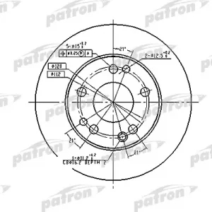 Диск тормозной передний не вентилируемый