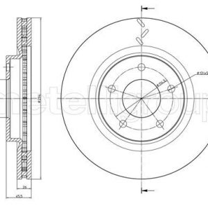 Диск тормозной передний вентилируемый
