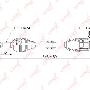 Полуось передняя левая