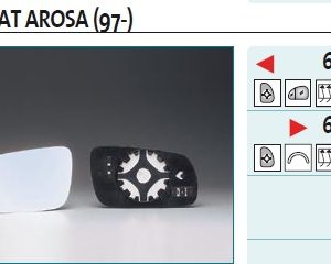 Стекло зеркала электрического левого