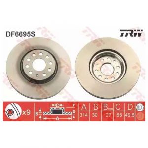 Диск тормозной передний вентилируемый