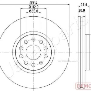 Диск тормозной передний вентилируемый
