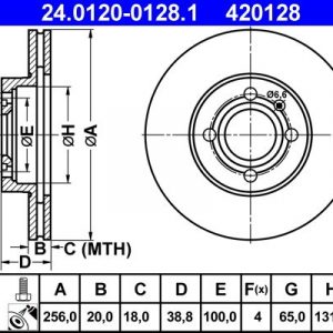 Диск тормозной передний вентилируемый