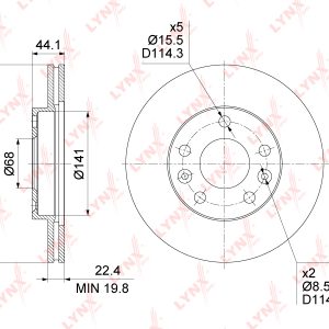 Диск тормозной передний вентилируемый