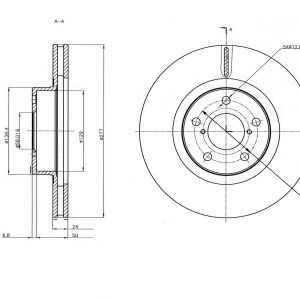 Диск тормозной передний вентилируемый