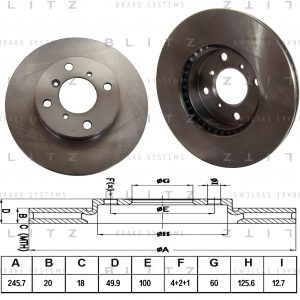Диск тормозной передний вентилируемый