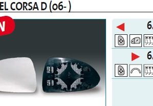 Стекло зеркала электрического правого