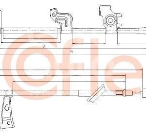 Трос стояночного тормоза правый