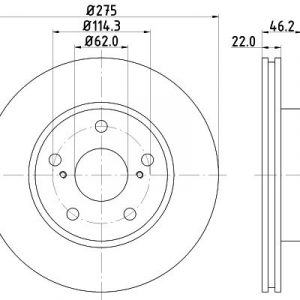 Диск тормозной передний вентилируемый