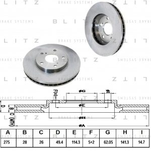 Диск тормозной передний вентилируемый