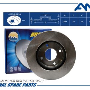 Диск тормозной передний вентилируемый
