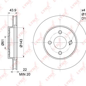 Диск тормозной передний вентилируемый