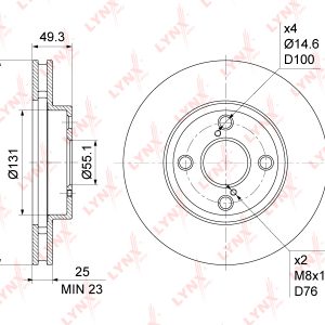 Диск тормозной передний вентилируемый