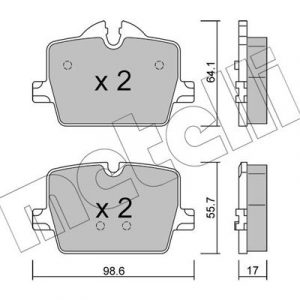 Колодки тормозные задние дисковые к-кт