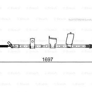 Трос стояночного тормоза левый