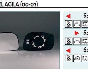 Стекло зеркала электрического левого