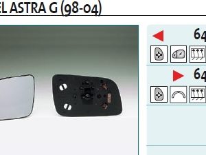 Стекло зеркала электрического левого