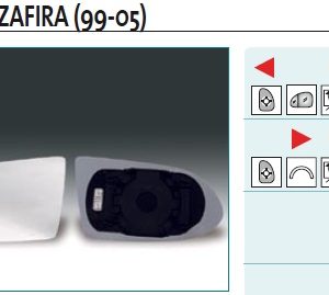 Стекло зеркала электрического левого