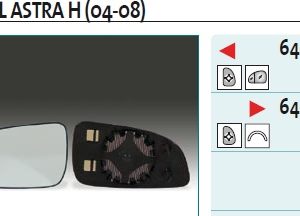 Стекло зеркала электрического левого