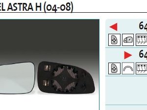 Стекло зеркала электрического правого