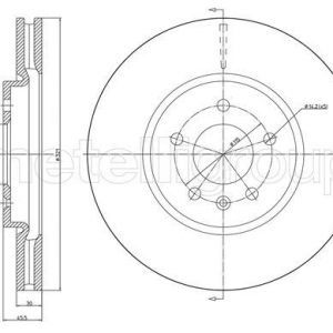 Диск тормозной передний вентилируемый
