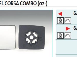 Стекло зеркала механического правого