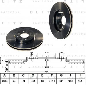Диск тормозной передний вентилируемый