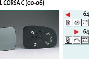 Стекло зеркала электрического левого