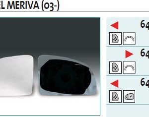 Стекло зеркала электрического левого