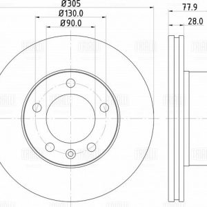 Диск тормозной передний вентилируемый