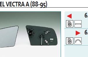 Стекло зеркала механического правого