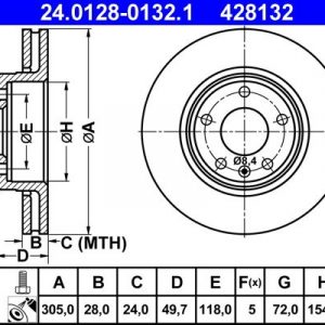 Диск тормозной передний вентилируемый