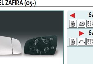 Стекло зеркала электрического левого