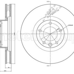 Диск тормозной передний вентилируемый левый