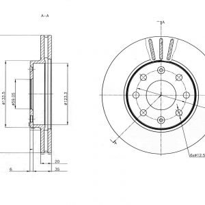 Диск тормозной передний вентилируемый