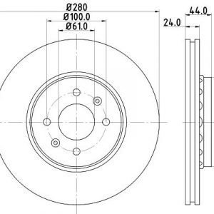 Диск тормозной передний вентилируемый