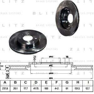 Диск тормозной передний вентилируемый