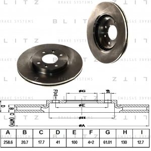 Диск тормозной передний вентилируемый