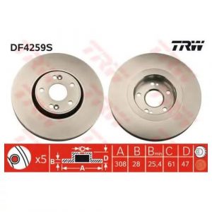 Диск тормозной передний вентилируемый