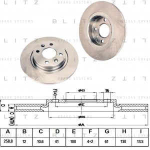 Диск тормозной передний не вентилируемый