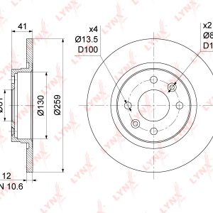 Диск тормозной передний не вентилируемый
