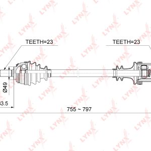 Полуось передняя правая